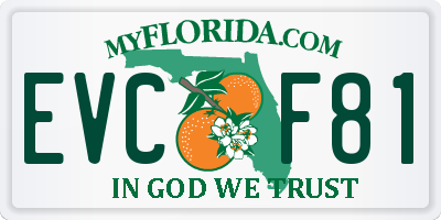 FL license plate EVCF81