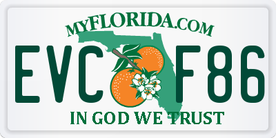 FL license plate EVCF86