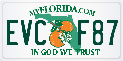FL license plate EVCF87