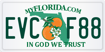 FL license plate EVCF88