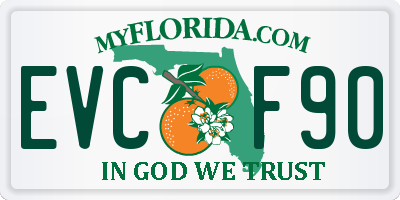 FL license plate EVCF90