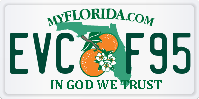 FL license plate EVCF95