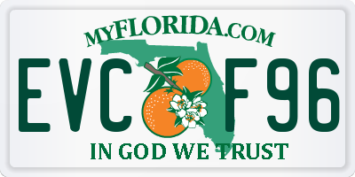 FL license plate EVCF96