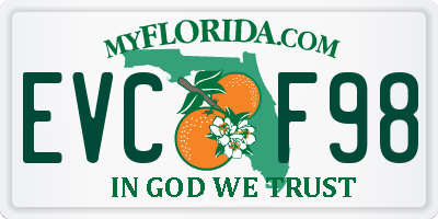 FL license plate EVCF98