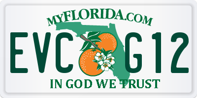 FL license plate EVCG12