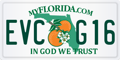 FL license plate EVCG16