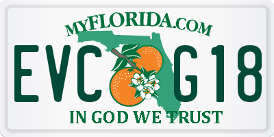 FL license plate EVCG18