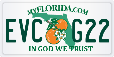 FL license plate EVCG22