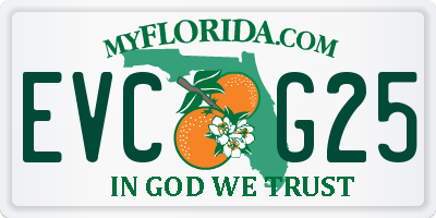 FL license plate EVCG25