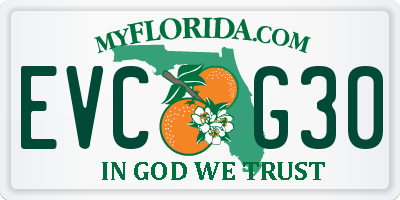 FL license plate EVCG30