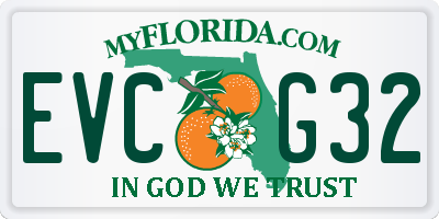 FL license plate EVCG32