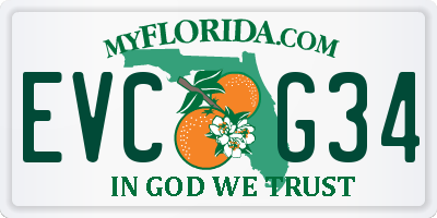 FL license plate EVCG34