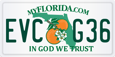 FL license plate EVCG36