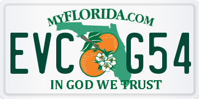 FL license plate EVCG54