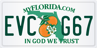 FL license plate EVCG67