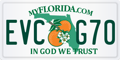 FL license plate EVCG70