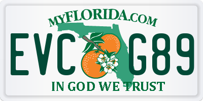 FL license plate EVCG89