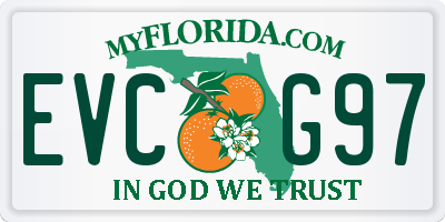 FL license plate EVCG97