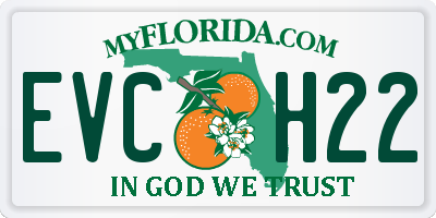 FL license plate EVCH22