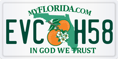 FL license plate EVCH58