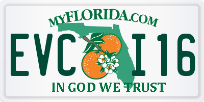 FL license plate EVCI16