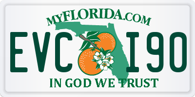 FL license plate EVCI90