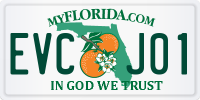 FL license plate EVCJ01