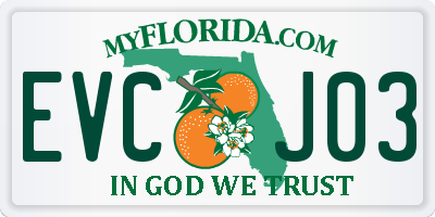 FL license plate EVCJ03