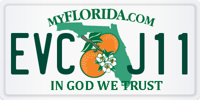 FL license plate EVCJ11