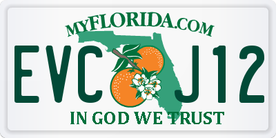 FL license plate EVCJ12