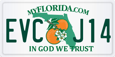 FL license plate EVCJ14