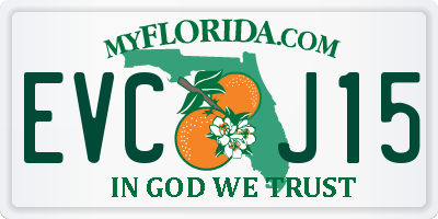 FL license plate EVCJ15