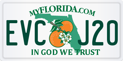 FL license plate EVCJ20