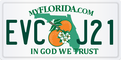 FL license plate EVCJ21