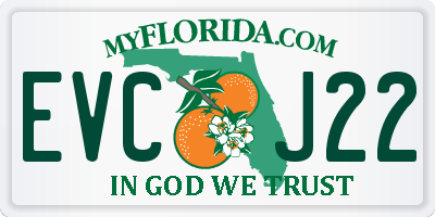 FL license plate EVCJ22