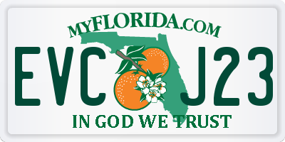 FL license plate EVCJ23