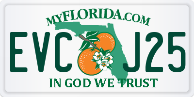 FL license plate EVCJ25