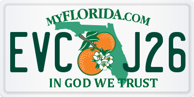 FL license plate EVCJ26