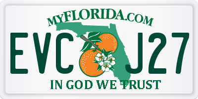 FL license plate EVCJ27