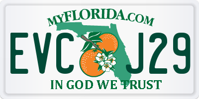 FL license plate EVCJ29