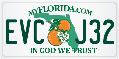 FL license plate EVCJ32