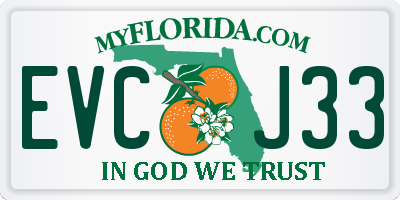 FL license plate EVCJ33
