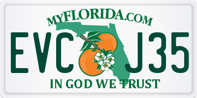 FL license plate EVCJ35