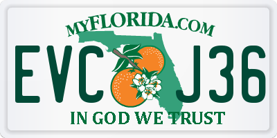 FL license plate EVCJ36