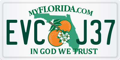 FL license plate EVCJ37