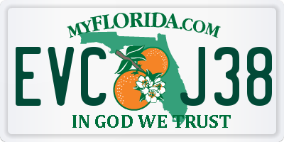 FL license plate EVCJ38