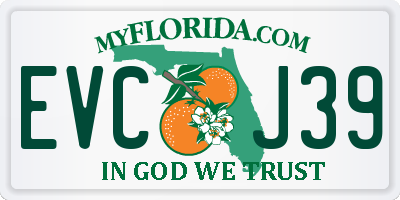 FL license plate EVCJ39