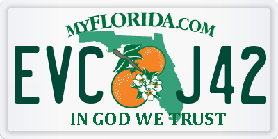 FL license plate EVCJ42