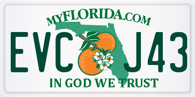 FL license plate EVCJ43
