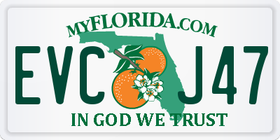 FL license plate EVCJ47